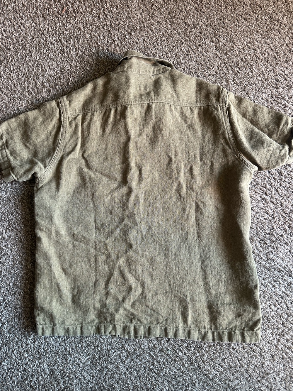 Buck Mason Linen Olive Short Sleeve Shirt Jacket - Picture 3 of 3